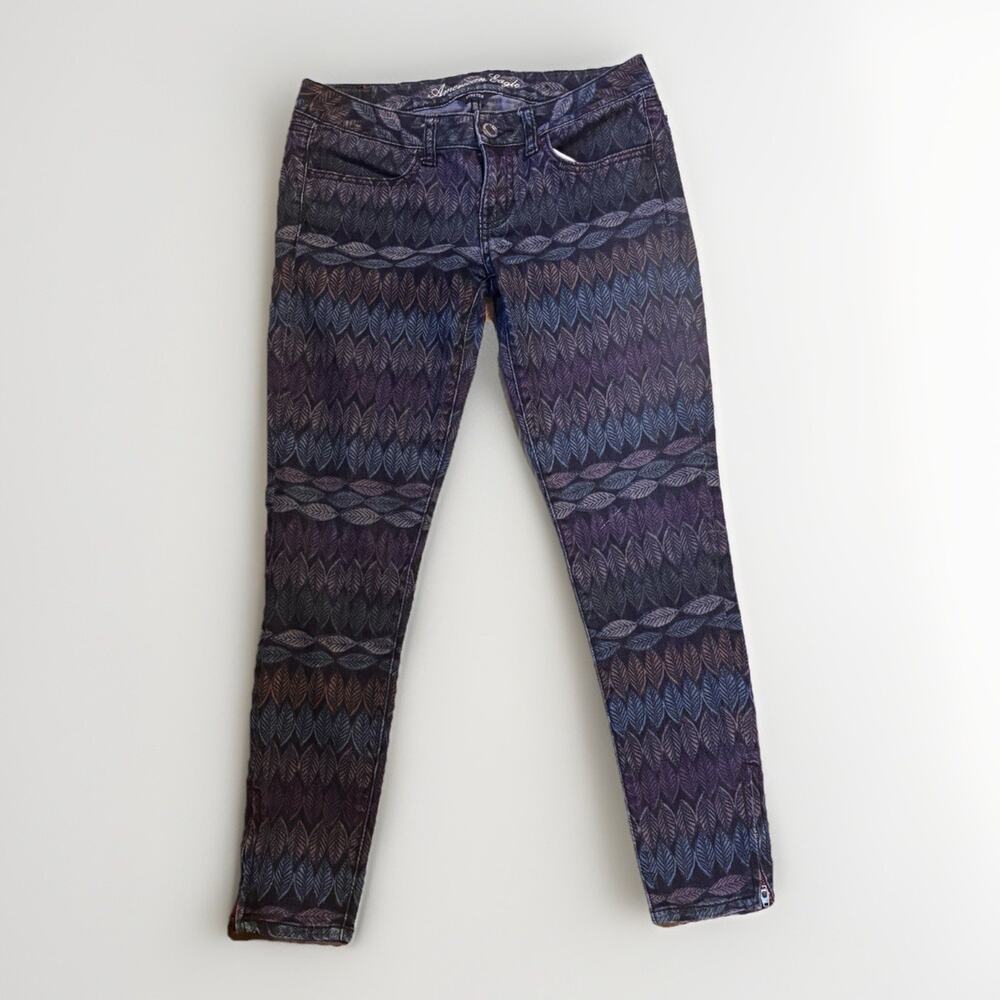 American Eagle Jeggings Womens Size 4 Leaf Design Print Stretch